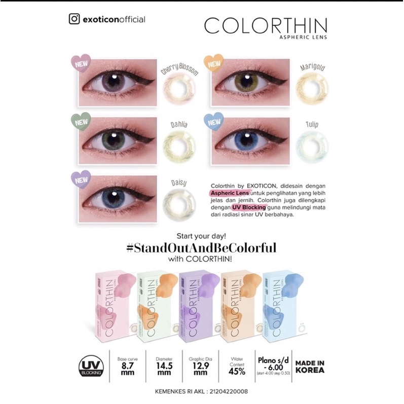 Softlens Colorthin by Exoticon NORMAL ONLY dia 14,5mm