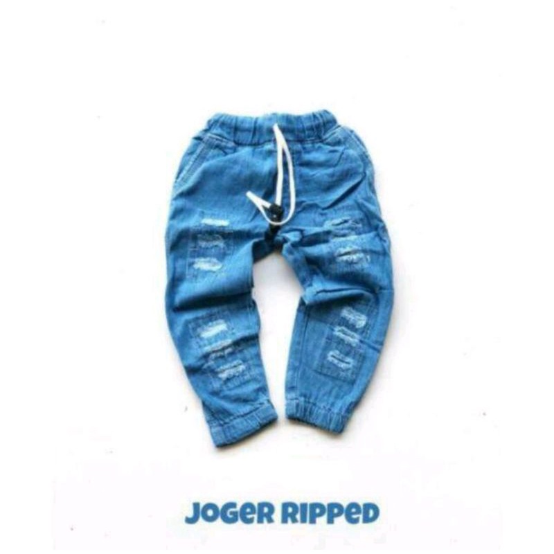 Celana Anak Jogger Jeans RIPPED Panjang Laki Laki Perempuan 1 2 3 4 5 6 7 8 9 10 tahun