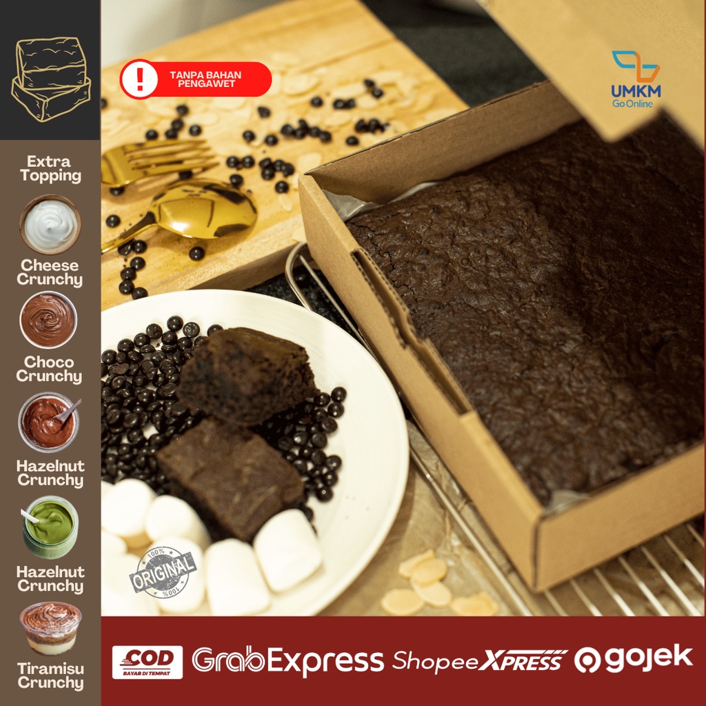 

Brownies Fudgy-Brownies Panggang Chocochips / Brownis Bakar / Brownies panggang / Instant / Express / COD