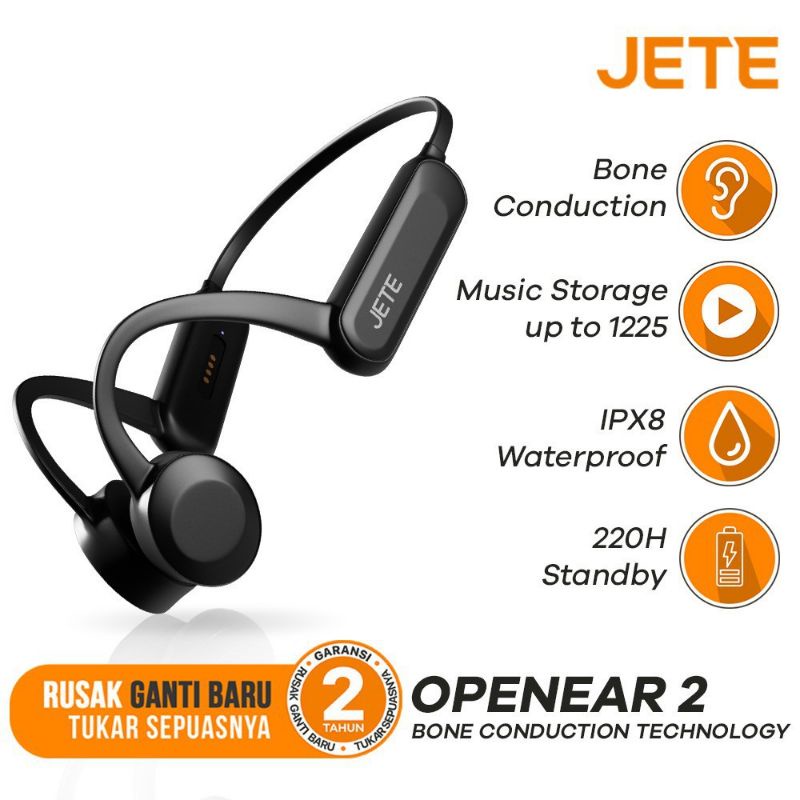 Sport headset bluetooth IPX8 JETE Open ear 2, Bone conduction technology JETE OPEN STYLE IPX4