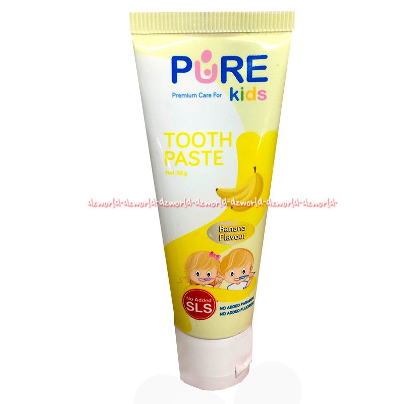 Pure Kids Tooth Paste 50gr Banana Strawberry Flavoure Odol Pasta Gigi Purekids Pure Kid Pisang Purekids