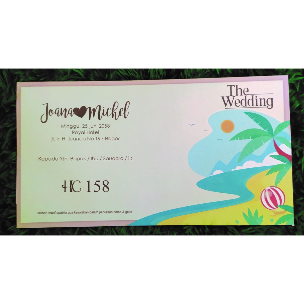 Undangan nikah murah, berkualitas free plastik, label, digital, proses cepat HC-158
