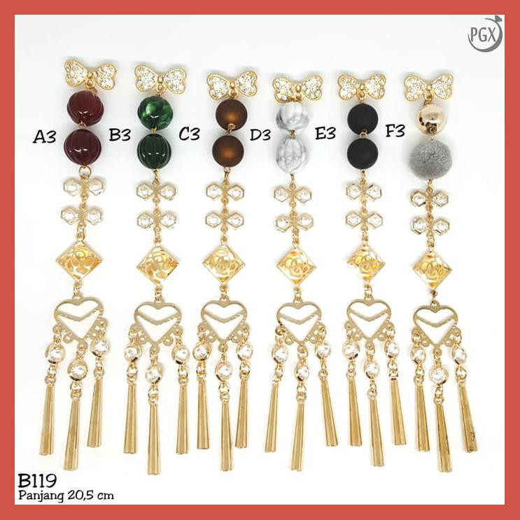 BROS DAGU JUNTAI PANJANG BERLIAN POMPOM AKSESORIS HIJAB JILBAB - B203