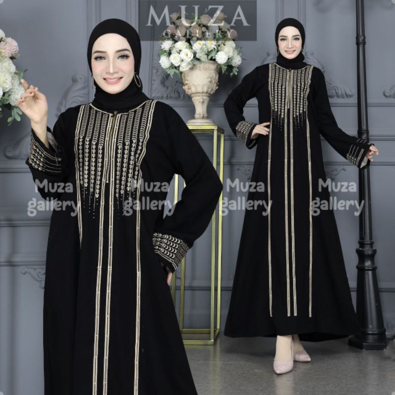 MUZA BEST SELLER ABAYA HITAM SYAR'I DRESS MUSLIM ABAYA TURKEY