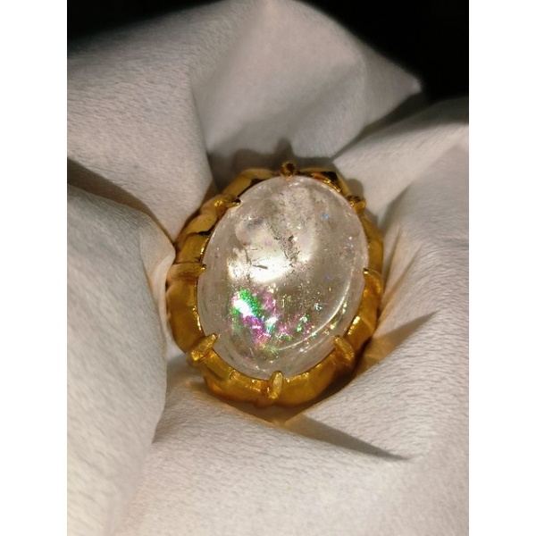 batu kecubung pelangi asli