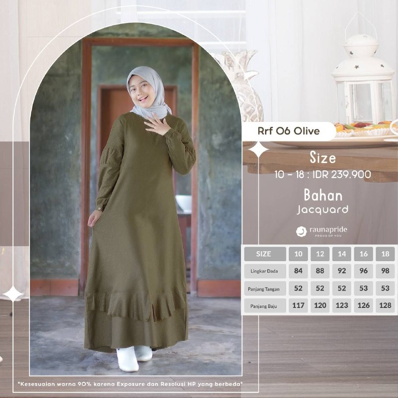 Rauna Sarimbit Keluarga Lebaran  / SR - 06 Olive / Fashion Muslim