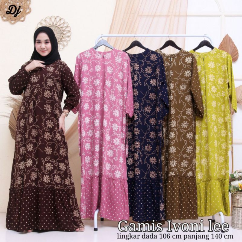 Gamis Ivoni Lee Katun Rayon Adem Lembut RealPict