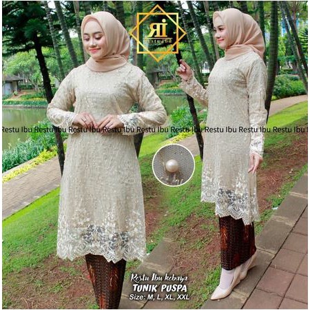 set kebaya tunik puspa berkualitas