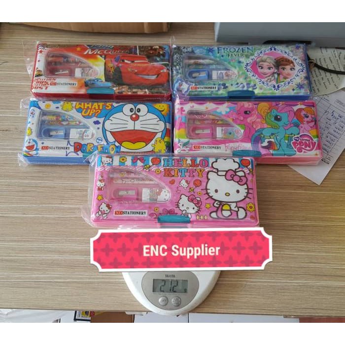 

kotak tempat pensil set magnet motif karakter disney fancy 22x10x3