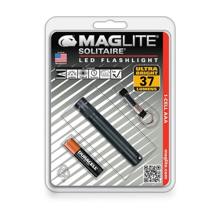 BIG SALE MAGLITE SENTER KECIL LED SOLITAIRE HANGPACK SJ3A016 - BLACK