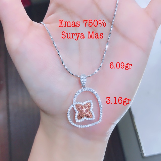 Kalung dan liontin emas 750%