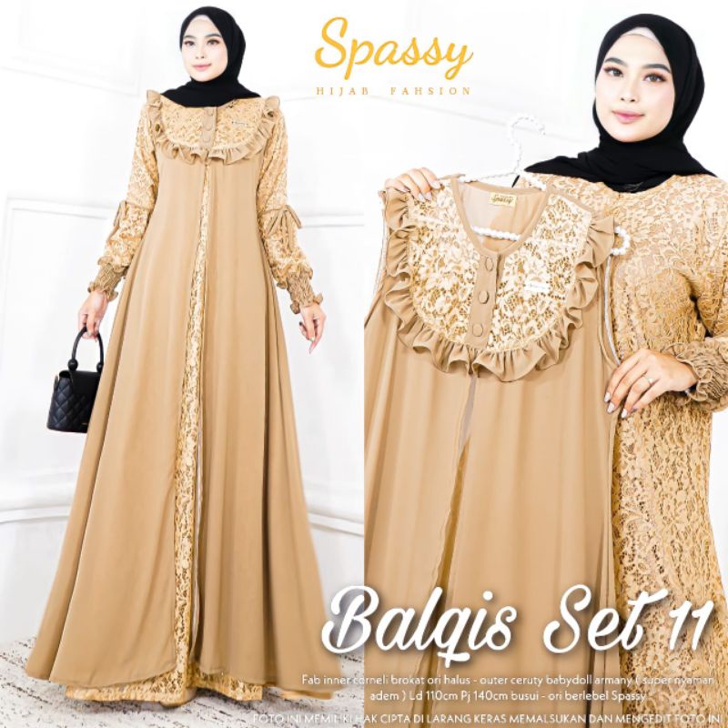 Balqis set #11 ori spassy gamis abaya