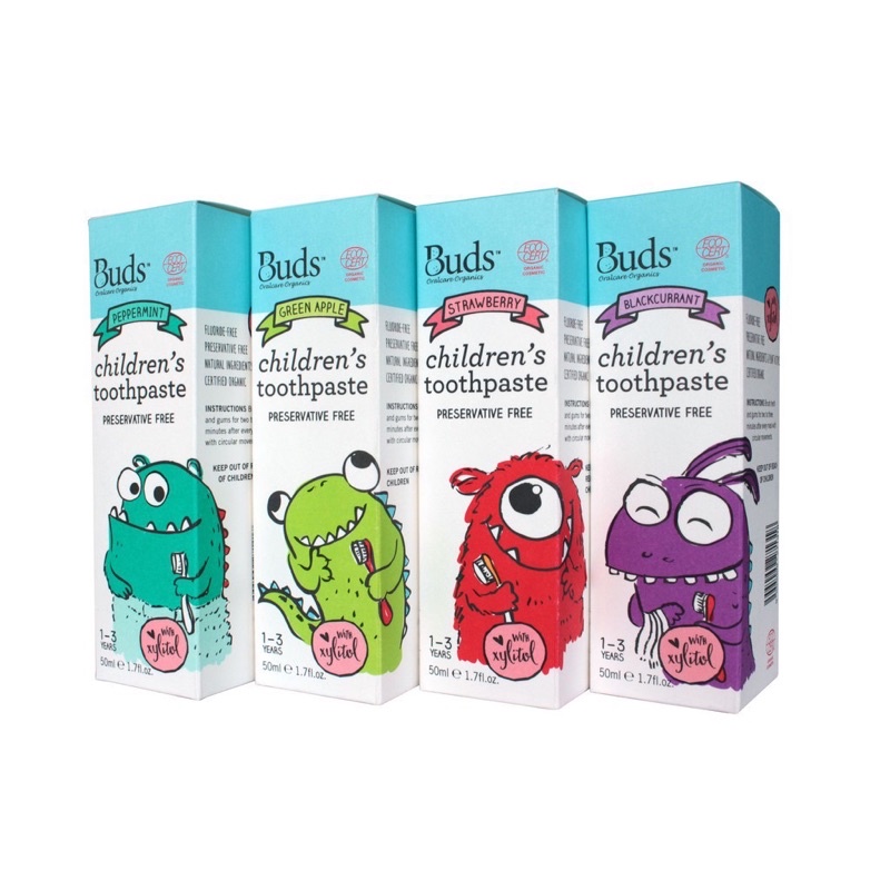 Buds Children Toothpaste Xylitol (1-3y) &amp; Flouride (3-12y) Pasta Gigi buds