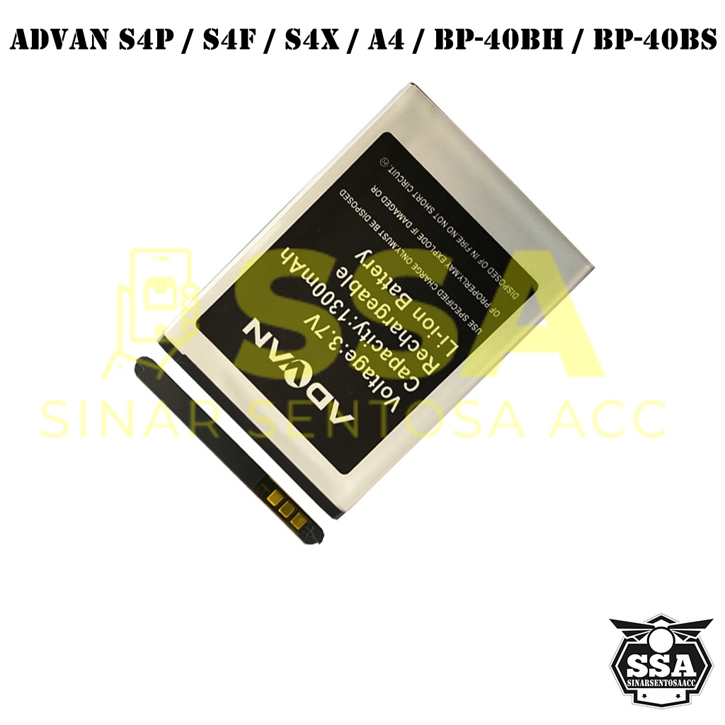 Baterai Original Advan S4P S4F S4X A4 BP-40BH BP-40BS BP40BS BP40BH BP 40BH BP 40BS OEM Batre Batrai Batrei Battery S 4P S 4F S 4X A 4 Ori HP Batu Batere Garansi Murah Awet