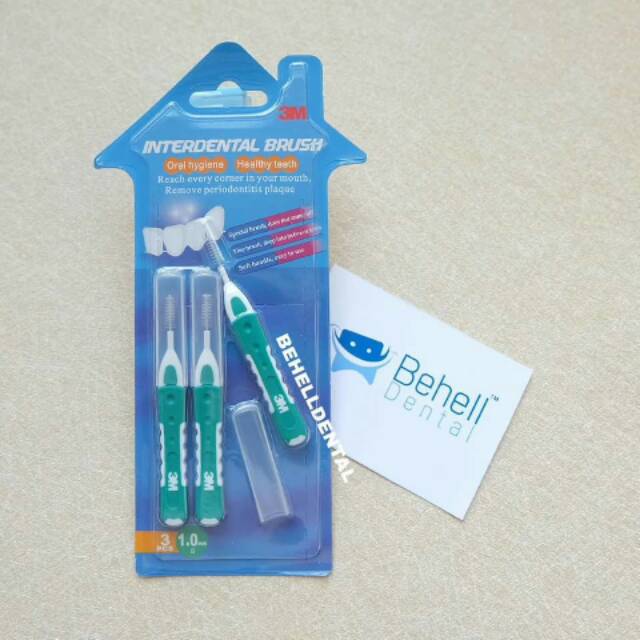 Sikat Sela Celah Behel Gigi Gusi 3M HIJAU Interdental Brush 1.0 / 1 mm Size S . Tusuk Dental Floss