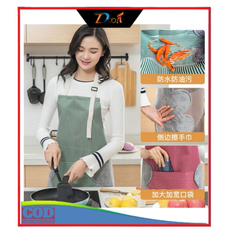 Celemek Masak Bahan Premium Anti Air Anti Minyak Bisa Lap Tangan Celemek Waterproof