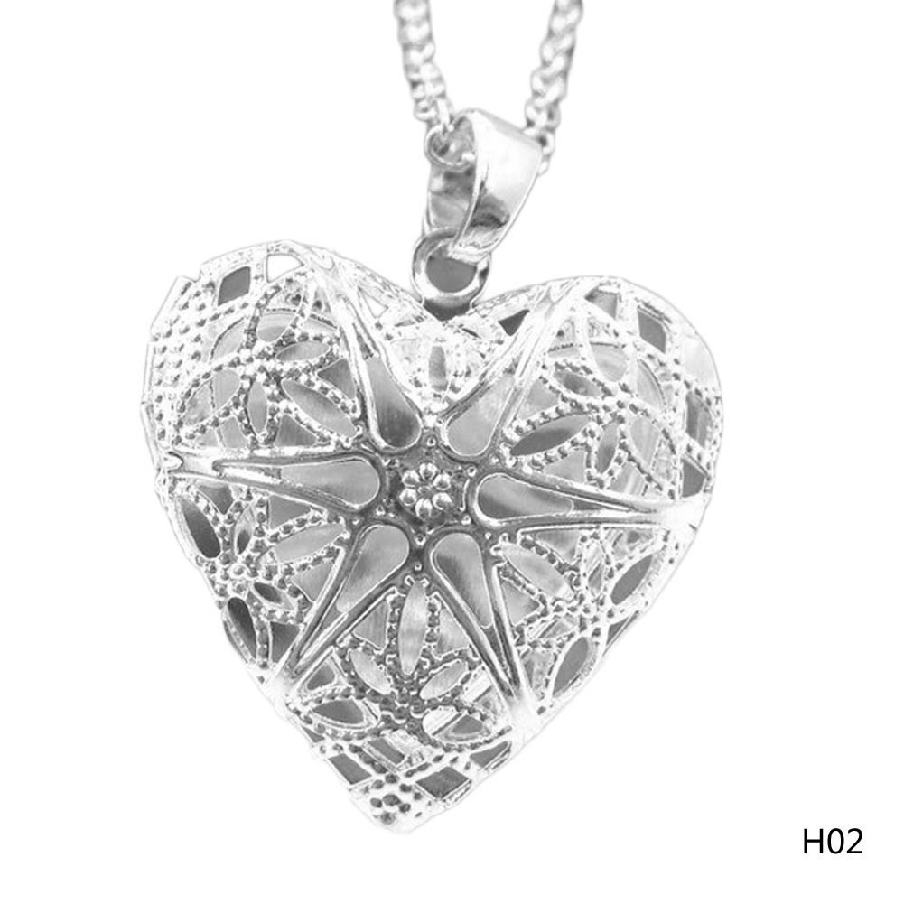 925 Sterling Silver Locket Box Photo Frame Necklace