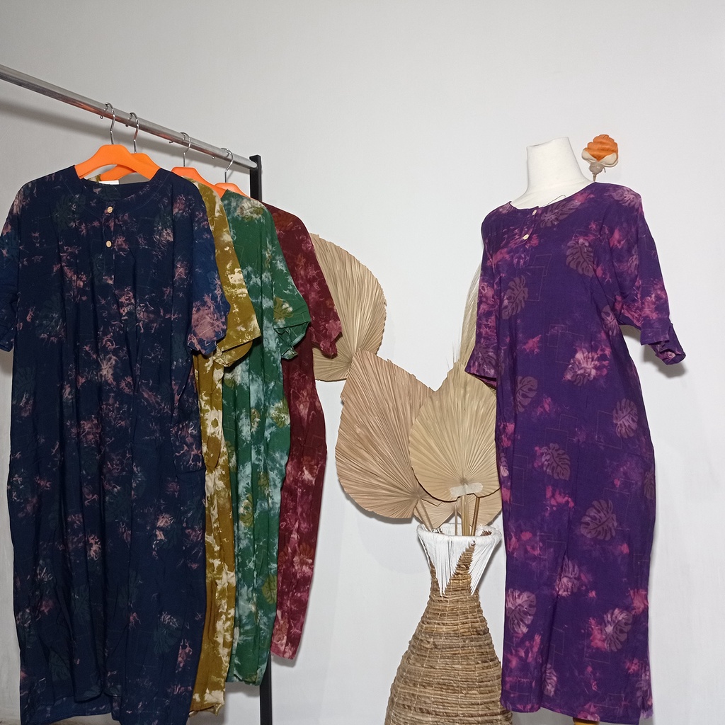 DASTER AK IBU L5 - 02 / DASTER DRESS RAYON WARNA TUA BATIK