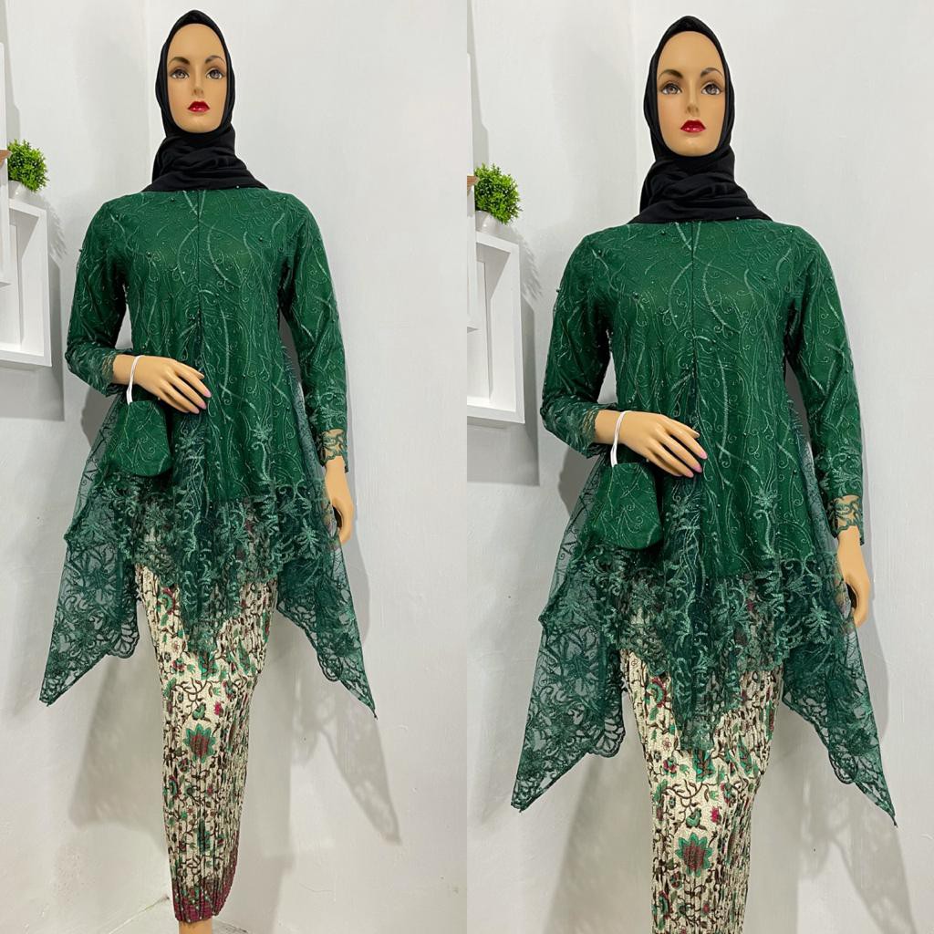 PROMO SET KEBAYA TUNIK TULLE BORDIR / SET KEBAYA TUNIK MUSLIMAG / SET KEBAYA MUSLIMAH