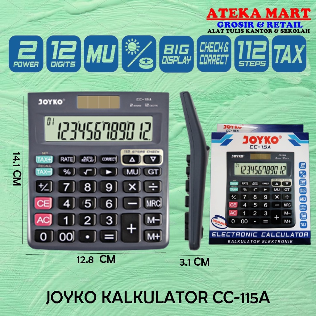 

JOYKO CC-15A KALKULATOR / 12 DIGITS CHECK CORRECT
