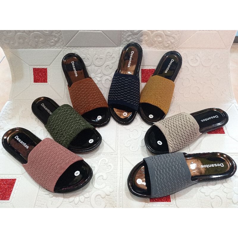Sandal slop desantos motif Rajut/sandal rajut wanita
