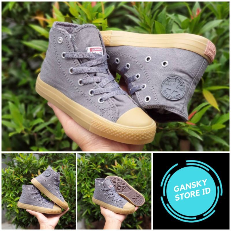 SEPATU CONVERSE ANAK GUM ABU PREMIUM HIGH QUALITY SEPATU CONVERSE ANAK LAKI LAKI MURAH TERLARIS KADO