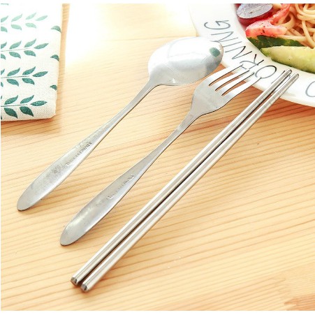 KINDSTORE❤ | SET ALAT MAKAN STAINLESS STEEL SET (SENDOK, GARPU, SUMPIT)