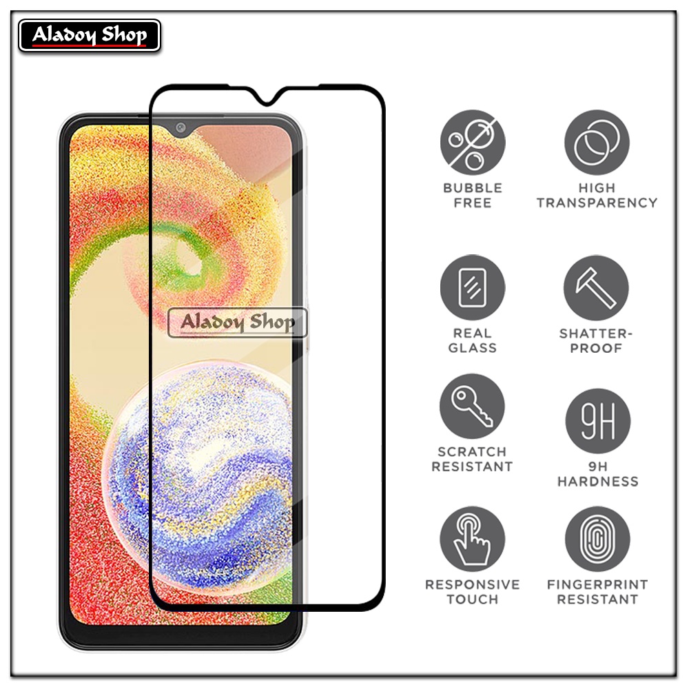 PAKET 2 IN 1 Tempered Glass Layar Samsung A04 2022 + Skin Carbon Film 3D