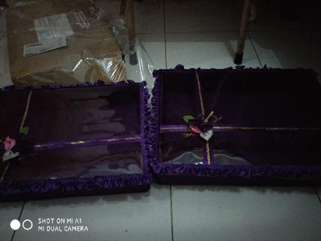 Kotak Hantaran Lamaran / Box Seserahan Set 2 Tutup Mika Renda Ting Jing Tingjing Sang Jit Sangjit