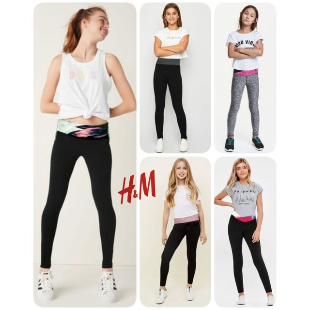 Celana LEGGING Anak Perempuan Leging SPORT H&M Usia 8 -16T Branded Premium Cewek HNM HM Girl- Family
