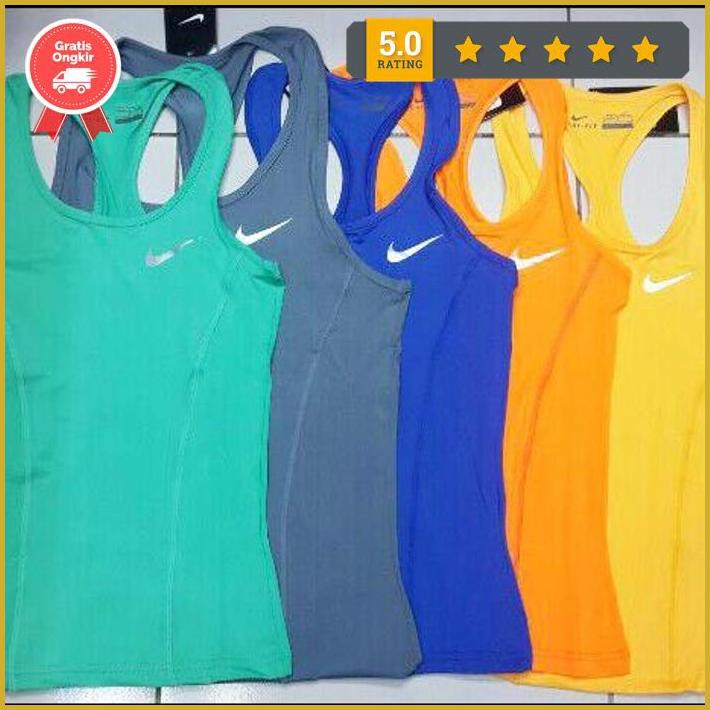 Baju Singlet Gym Fitness Senam Yoga Import Nike Wanita - Turquoise, M Terlaris