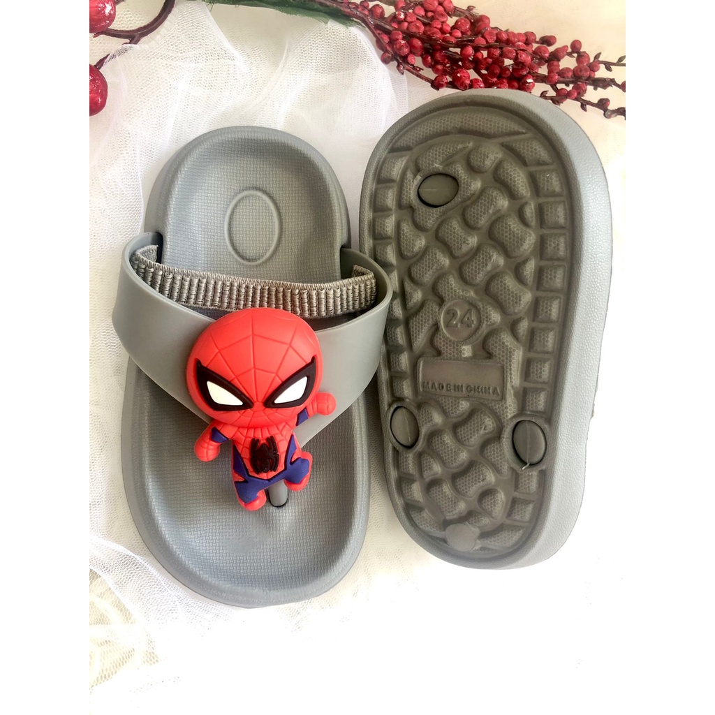 Sandal Anak / Sandal Jepit Anak Laki Laki Spidermen Bahan Karet Import Usia 0-4 Tahun