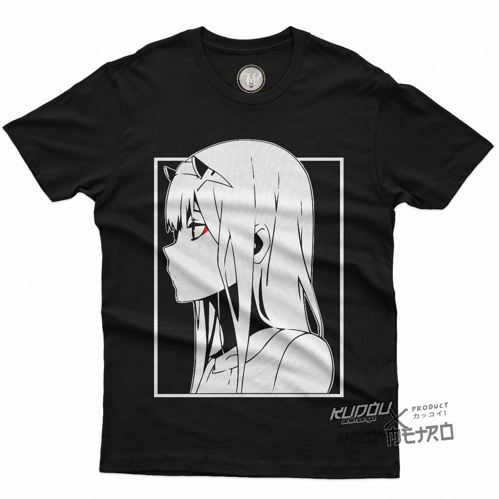 Kaos Zero Two Darling in The Franxx Black Anime Manga Premium Unisex