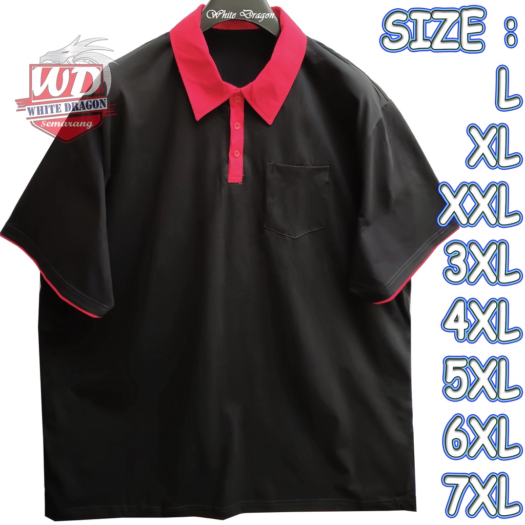 Kaos POLO Big Size 4XL  5XL 6XL 7XL KAOS KERAH polos HITAM kerah MAROON Bigsize JUMBO