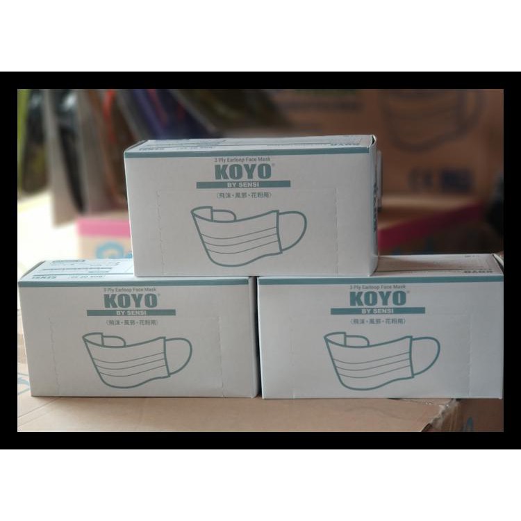 SENSI MASKER KOYO SENSI MASKER MULUT 3PLY EARLOOP MASKER DEBU
