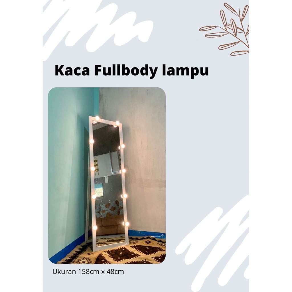 Kaca Lampu frameless/ fullbody/ panel standing (KHUSUS PALEMBANG)