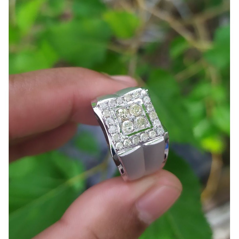 cincin cowok silver full berlian eropa mantap