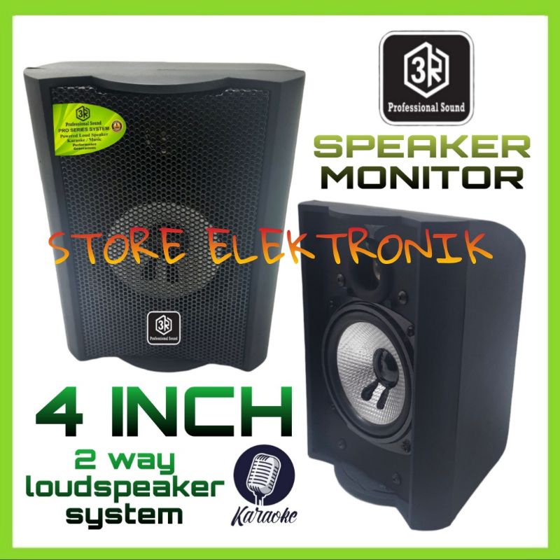 Speaker Mini Pasif Sound Professional 3R 4 Inch Buat Musik Dan Karaoke - 2 Unit