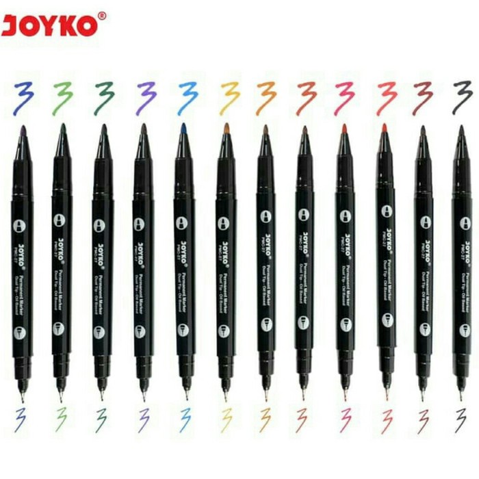

Gaya Spidol Permanen Joyko 12 Warna Pmc-27 Terbatas