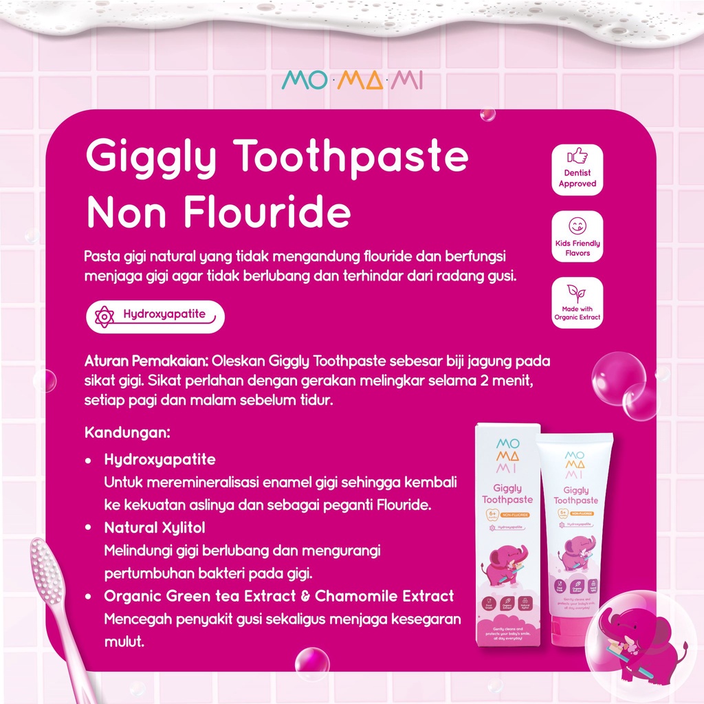 PERA665 MOMAMI PASTA GIGI ATAU ODOL BAYI DAN ANAK GIGGLY TOOTHPASTE