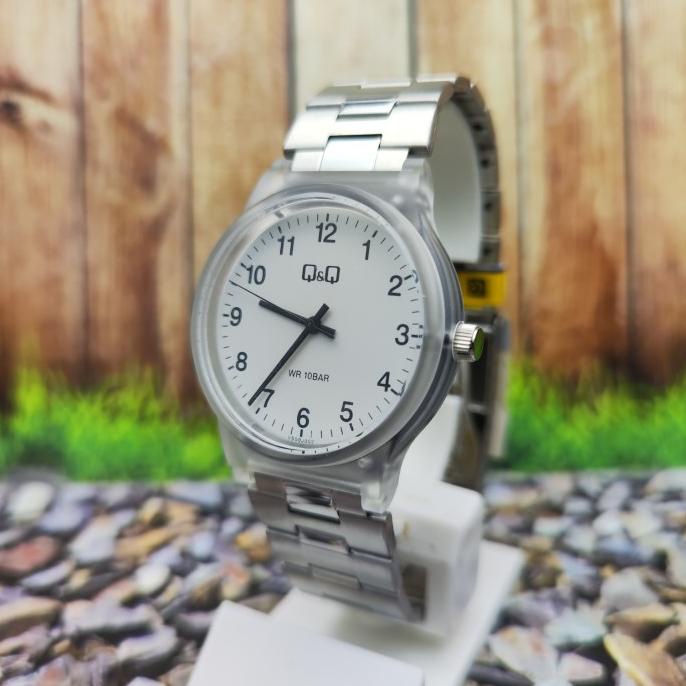 Jam Tangan Pria Q&Q Qq Analog Strap Karet Hitam Vs50J017Y Original
