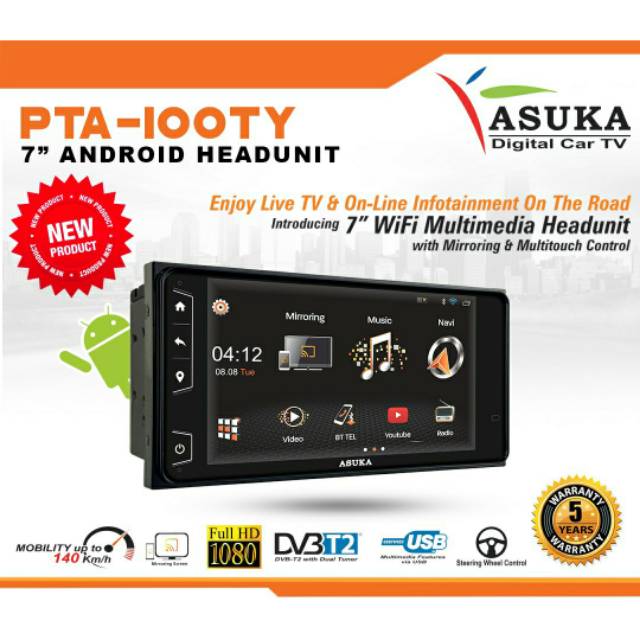 Head unit asuka pta100ty - Tv android asuka PTA 100 TY OEM TOYOTA - Asuka pta100 + tv tuner digital