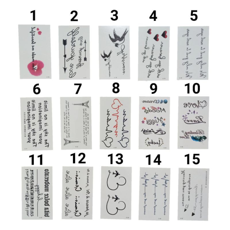 

TATTOO STICKER WATERPROOF / UKURAN 10 CM x 6 CM / HARGA SATUAN