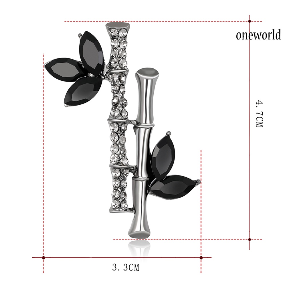 OW@ Badge Cute Rust-proof Silver Bamboo Jewelry Brooch for Lady