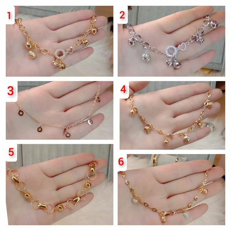 Gelang Titanium Wanita Anti Karat, Anti Alergi, MEWAH &amp; ELEGAN, Jamin 100% Kualitasnya dan Jamin REAL PIC, COD Gratis Ongkir, Perhiasan Gelang Rantai Wanita pilih satu dari 6 variasi