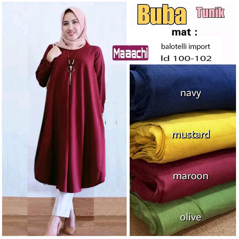 Buba Tunik - Fashion Muslim Atasan Long Tunik