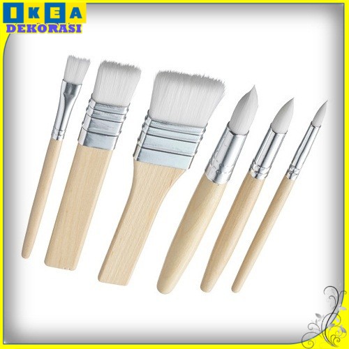 

Alat Lukis Gambar Kuas set isi 6 pcs Bahan kayu Birch Solid Kuat