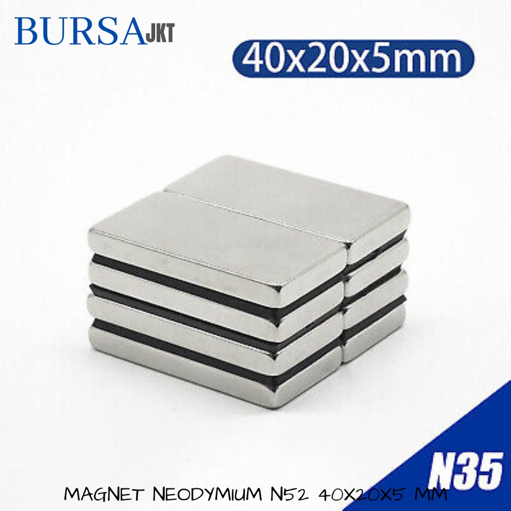 STRONG MAGNET SUPER KUAT N52  NdFeB SQUARE BAR BATANG 40X20X5 MM