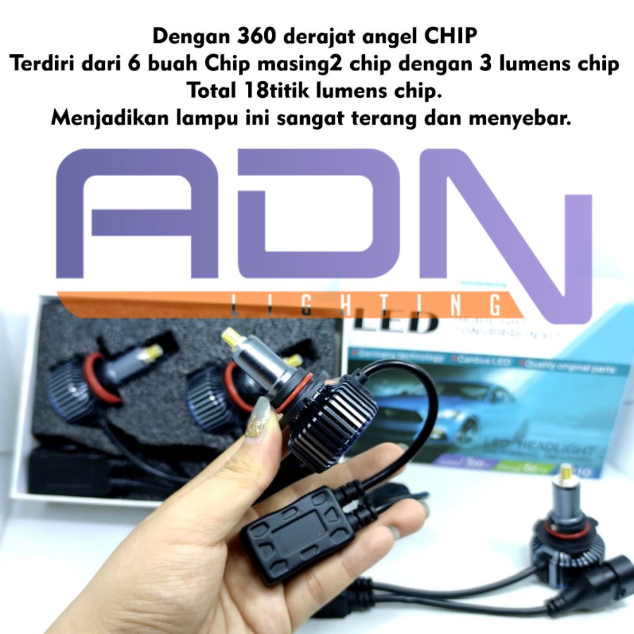 360 LAMPU LED UTAMA FOGLAMP SUPERBRIGHT H11 H16 HB3 9005 HB4 9006 ADN by ADN.in