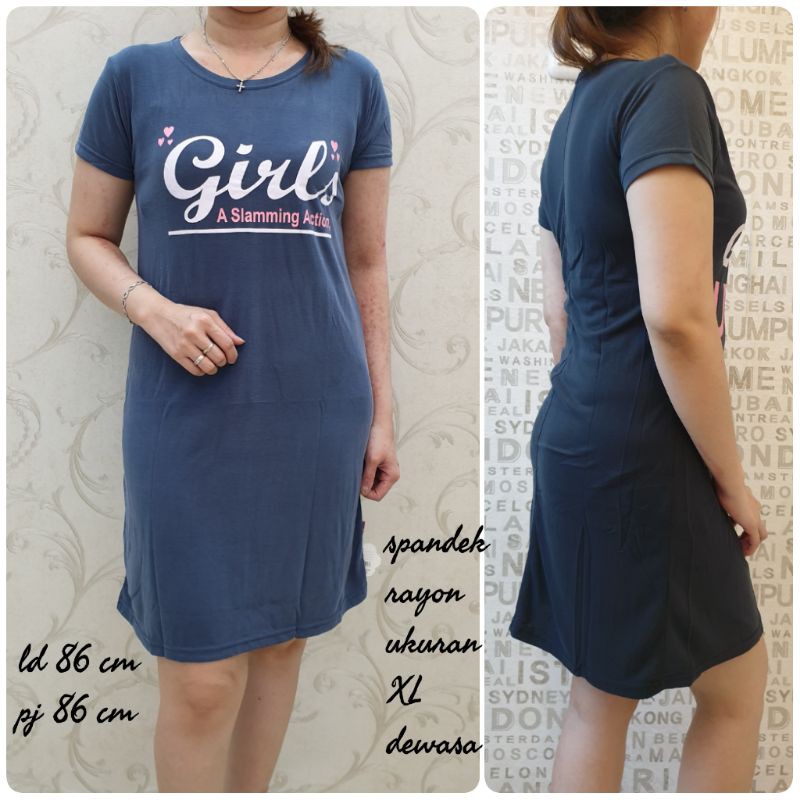 promo murah !!! spandek bagus dress tunik Ukuran XL pdk GIRL